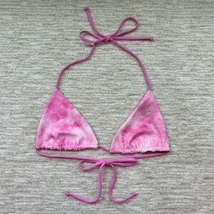 Frankie ‘s pink and white marble bikini top